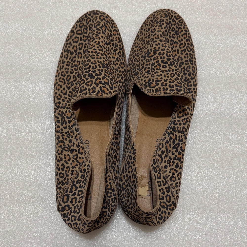 Lucky Brand Leather Leopard-Print Slip-On Loafers - Brown/Black 8.5